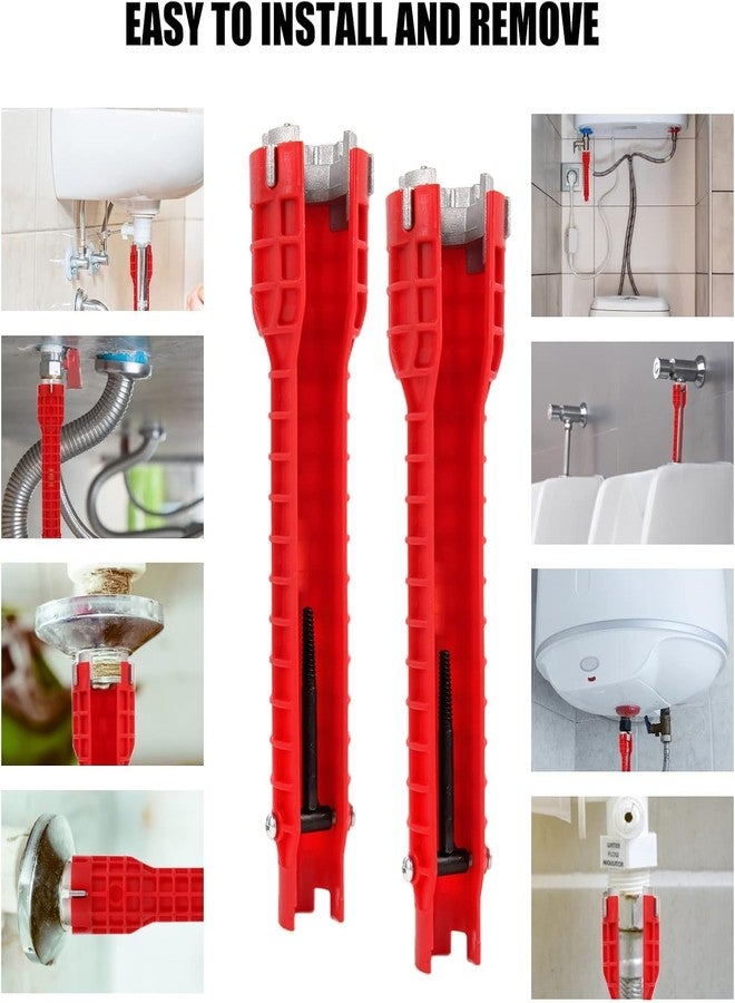 Bitnex مفتاح ربط متعدد الوظائف 8 في 1 من Bitnex، مناسب لحنفيات وأحواض المطبخ، أدوات سباكة، أدوات سباكة متعددة الأغراض، مفاتيح ربط للحنفيات، مفاتيح سباكة لإزالة أنابيب ومصارف أحواض الاستحمام - Image 5